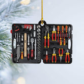 mostprints Personalized Mechanic Tools Ornaments, Custom Mechanic Christmas Ornaments, Mechanic Worker Lover, Gift Ornament Christmas Tree Hanging Pine Decorations, Mechanic Gift (M3)