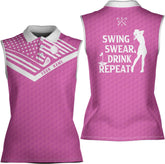 Podagree Personalized Golf Polo Shirts for Women Sleeveless with Collar, Funny Shirts for Women, Ladies Sleeveless Golf Shirt