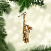 Personalized Saxophone Ornament 2024, Custom Name Saxophone Ornaments for Christmas Tree Musical Instrument Ornament, Gifts for Saxophone Players Saxophone Lovers Gift Hanging Xmas Decorations (Sx7)