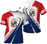 Custom Panama Shirts for Men 3D Panama Coat of Arms Shirts Panamanian Flag Pride Shirts Panama Hombres Camisa Men Women