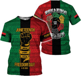Lighthuy Personalized Juneteenth Shirt 3D, Juneteenth Shirts Women Gift, Customized Name Juneteenth Shirts for Men S-5XL