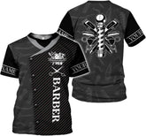 Personalized 3D T-Shirt, Custom Name Barber Shop Shirt for Men Women, Barber Shop Hoodies Gift for Hairdresser