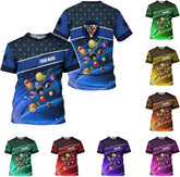 Pretyprints Personalized 3D Billiard Shirt Custom Name Men Women Team Apparel Pool 8 Ball Flag Tshirt Billiards Shirts Gift