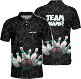 Ligthuy Personalized Name Bowling Polo Shirts 3D for Men and Women, Bowling Shirt, Bowling Shirts for Men Team Bowling Shirt