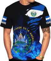 Custom El Salvador Flag Shirt for Men Women Personalized Salvadoran Pride Tshirt 3D El Salvador Clothes Salvadoreñas Shirts