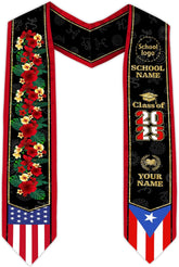 Personalized Puerto Rican Graduation Stole, Puerto Rican Graduation Sash 2025, Puerto Rico Graduation Sash