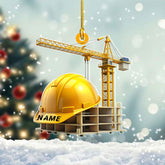 Ligthuy Personalized Construction Ornaments, Construction Ornament for Christmas Tree, Excavator Ornament, Excavator Christmas Ornament, Bulldozer Ornament Hanging Decoration for Xmas (Construction15)