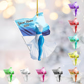 Intenprints Personalized Colorguard 2024 Colorguard Christmas Ornament, Custom Marching Band Colorguard Ornament Christmas Color Guard Gifts for Flag Ornament (Acrylic, Style 3)