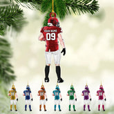 Artparel Personalized Football Ornament Customized Football Christmas Ornaments Football Ornament Christmas Hanging D��cor Gift for Football Fans Football Gifts Gift for Football Player (FB 7)