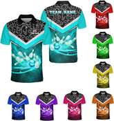 Mostprints Personalized Name Bowling Polo Shirts 3D for Men and Women, Bowling Shirt, Bowling Team