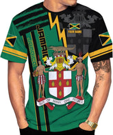 Mostprints Personalized Jamaica Shirt 3D, Custom Jamaica Flag Lion Shirt for Men and Women, Jamaican Pride T-Shirt Unisex
