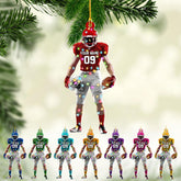 Artparel Personalized Football Ornament Customized Football Christmas Ornaments Football Ornament Christmas Hanging Décor Gift for Football Fans Football Gifts Gift for Football Player (FB 6)