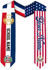 Pretyprints Custom Dominican Sash Graduation, Dominicans Flag Graduation Sash 2025, Dominican Republic Graduation Stole
