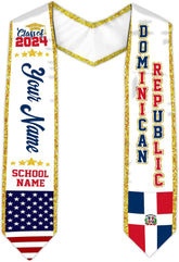 Pretyprints Custom Dominican Sash Graduation, Dominicans Flag Graduation Sash 2025, Dominican Republic Graduation Stole
