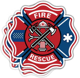 (3Pcs) Firefighter Decal Sticker, 911 Firefighter Sticker, Fire Helmet Stickers, Fire Deparment Logo Sticker Fireman Emergency Services - Stickers for Laptop Water Bottle Phone Car Helmet 3" (FF 1)