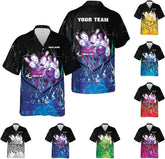 Mostprints Personalized Name Bowling Hawaii Shirts for Men and Women 3D, Bowling Shirts for Team Bowling, Bowling Shirts Gift