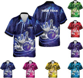 Mostprints Personalized Name Bowling Hawaii Shirts for Men and Women 3D, Bowling Shirts for Team Bowling, Bowling Shirts Gift