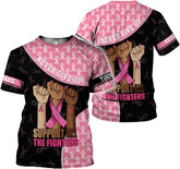 Podagree Personalized Breast Cancer 3D Shirt, Pink Ribbon Awareness T-Shirt, Survivor Pride Tshirt Breast Cancer Shirt