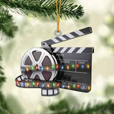 AOVL Personalized Film Clapboard Ornament Movie Clapper Christmas Ornaments Film Clapboard Ornament Film Clapper Ornament Director Clapboard Christmas Ornament Movie Clapperboard Theater (Film 15)