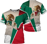 Personalized Name Mexican Shirts for Men, Mexico Shirts for Women, Mexico Shirt Eagle Flag Tshirt Mexican Eagle Unisex Shirt
