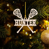 Personalized Lacrosse Ornament, Personalized Lacrosse Amor Acrylic Shape Flat Ornament, Gifts for Lacrosse Lovers, Lacrosse Players, Friends, Lacrosse Christmas Ornament (Style 8)