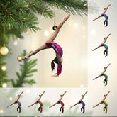 Paniprints Personalized Name Gymnastics Ornament 2024, Gymnast Christmas Ornament Girl, Gymnast Ornament for Xmas Decoration (Gymnastic 8)