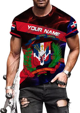 Ligthuy Personalized Dominican Shirt 3D, Dominican Republic Shirts, Dominican Flag Unisex Republica Dominicana Shirt S-5XL