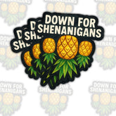 (3PCS) Down for Shenanigans Upside Down Pineapple Sticker, Funny Party Swinger Humor Vinyl Decal Waterproof for Laptop, Water Bottle, Tumbler 3 Inch