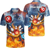 Mostprints Personalized Name Bowling Polo Shirts 3D for Men and Women, Bowling Shirt, Bowling Team