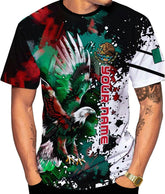 Mostefy Personalized Name Mexican Shirts 3D Customized Mexico Shirt US Flag, Mexican Shirts for Women Unisex