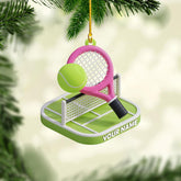 Personalized Tennis Ornament, Customized Tennis Player Christmas Acrylic Flat Ornament, Gifts for Tennis Lovers, Tennis Player, Tennis Christmas Ornament, Christmas Tree Decor (Style 12)