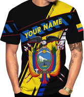 Ligthuy Personalized Name Ecuador 3D Shirt, Ecuador Flag Pride Gift T-Shirt, Men & Women S-5XL