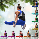 Personalized Gymnastics Christmas Ornament, Gymnast Gymnastics Ornament with Name, Gymnastics Sports Ornament Gift for Xmas Gymnastics Fans Coach Men Women, Gymnast Christmas Ornament (GNT9.3)