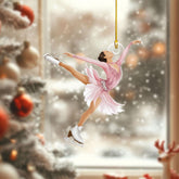 Personalized Figure Skates Christmas Ornament 2024, Ice Skating Boots 2D Flat (NOT 3D) Ornament, Figure Skating Sport Ornaments, Ice Skate Decorative Hanging Ornaments for Christmas Tree (IceSkate 7)