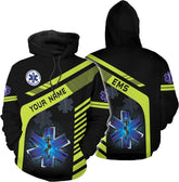 Leeprints Personalized EMT Hoodie EMS Sweatshirt Custom EMS Zip Hoodie Paramedic Uniform Emergency Medical Technician Shirts