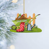 Personalized Christmas Garden Uniforms and Tools Ornament, Gardener Stuff Ornament, Gardening Tool Acrylic 2D Flat Hanging Ornaments for Christmas, Ornament Tree Hanging Decorations (GD 4)