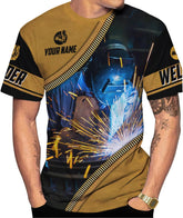 Mostprints Personalized Name Welding Shirt 3D, Custom Welding Shirts Gift, Welding Shirts, Welder Shirt for Men and Women