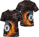 Ligthuy Personalized Name Billiard Shirts 3D, Billiards Shirt 8 Ball Billiard Shirt Custom Men's Pool Men Women\u2026