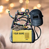 HomeDesign Personalized Welder Ornament, Custom Welder Ornaments Welding Ornaments Flat Two Sided Hanging Plastic Ornaments Welder Gift Christmas Ornament Hanging Decorations Ornament (WD1)