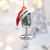 Personalized Microphone Ornament 2024 Singing Christmas Ornament Microphone Christmas Ornament Singing Ornament Concert Christmas Ornament Music Symbol Ornament (Acrylic, Style 4)