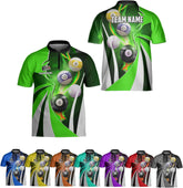 Ligthuy Personalized Billiard Jersey 3D, 8 Ball Shirt, Billiards Shirts for Men, Billiard Gifts for Men and Women S-5XL