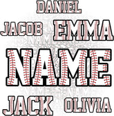 Personalized Baseball Sticker Custom Baseball Letter Stickers Sport Gift Baseball Number Stickers Player Team Baseball Helmet Name Decal Softball for Laptop Water Bottle Toolbox Phone Car 3" (BB1)