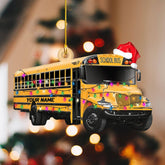 HomeDesign Personalized School Bus Ornament 2022 - School Bus Driver Ornaments Yellow School Bus Driver Gifts, Bus Driver Ornaments, Wheels on The Bus Christmas Hanging Ornament (Style 6)