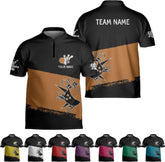 Custom Bowling Jerseys for Men Women Personalized Team Name Quarter Zip 3D Apparel Customized Bowling Jersey Shirts Unisex