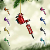 Personalized Tattoo Ornament, Tattoo Artist Christmas Ornaments 2024, Christmas Tattoos for Ornaments Gifts for Tattoo Artists Tattoo Machine Tattoo Shop Tattoo Artist Gifts Tree Decor (Tattoo 23)