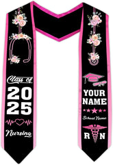 Pretyprints Custom Nurse Sash Graduation, RN Graduation Stole Gifts for Friends Nursing Student Senior Class Of 2025