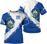 MoonArt Personalized El Salvador Shirt Custom Camiseta de El Salvador Flag Shirt Men Women Salvadorans Pride El Salvadoreña