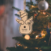 MAPrints Personalized Cat Ornaments For Christmas Tree, Custom Cat Christmas Printed Wood Ornament 2024, Gift For Christmas Cat Lover Cat Memorial Ornament Cat Hanging Ornament Cat On The Moon (CAT 3)