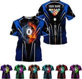 Parvii Personalized Billiards Shirt for Men, 8 Ball Pool Shirt, Billiards Gift