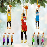 Personalized Basketball Ornaments for Christmas Tree, Basketball Ornament 2024 Custom Basketball Player Ornament Basketball Tree Ornaments Gifts for Basketball Team Ornament Hanging Decor (BKB 10)